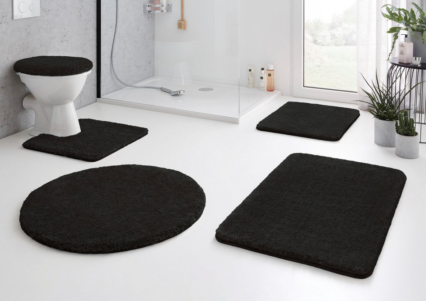 Kleine Wolke Badematte RELAX, Badvorleger, Badezimmer Teppich, Höhe 30 mm, rutschhemmend beschichtet, fußbodenheizungsgeeignet, Polyacryl, rechteckig, 3-tlg. St – Bild 2 von 5