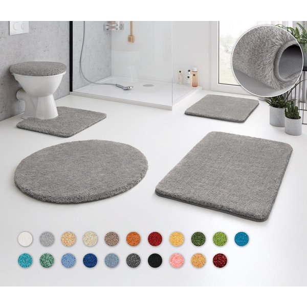 Kleine Wolke Badematte RELAX, Badvorleger, Badezimmer Teppich, Höhe 30 mm, rutschhemmend beschichtet, fußbodenheizungsgeeignet, Polyacryl, quadratisch, WC Vorle