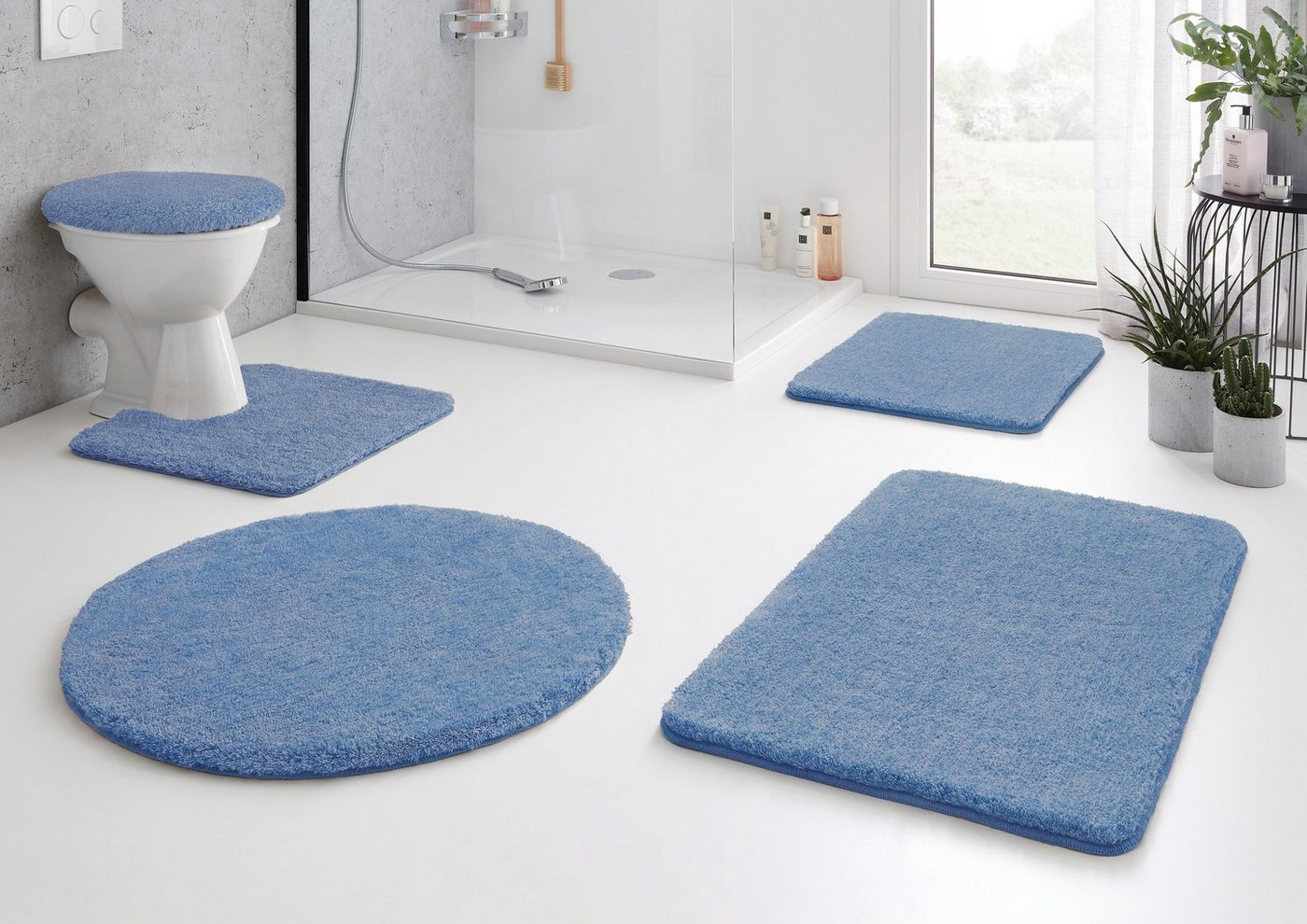 Kleine Wolke Badematte RELAX, Badvorleger, Badezimmer Teppich, Höhe 30 mm, rutschhemmend beschichtet, fußbodenheizungsgeeignet, Polyacryl, WC-Deckelbezug, WC-De – Bild 3 von 4