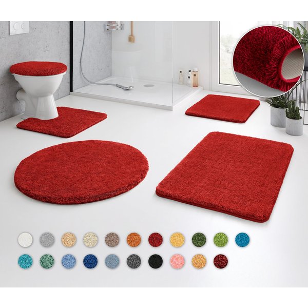 Kleine Wolke Badematte RELAX, Badvorleger, Badezimmer Teppich, Höhe 30 mm, rutschhemmend beschichtet, fußbodenheizungsgeeignet, Polyacryl, rund, Badteppich, mel