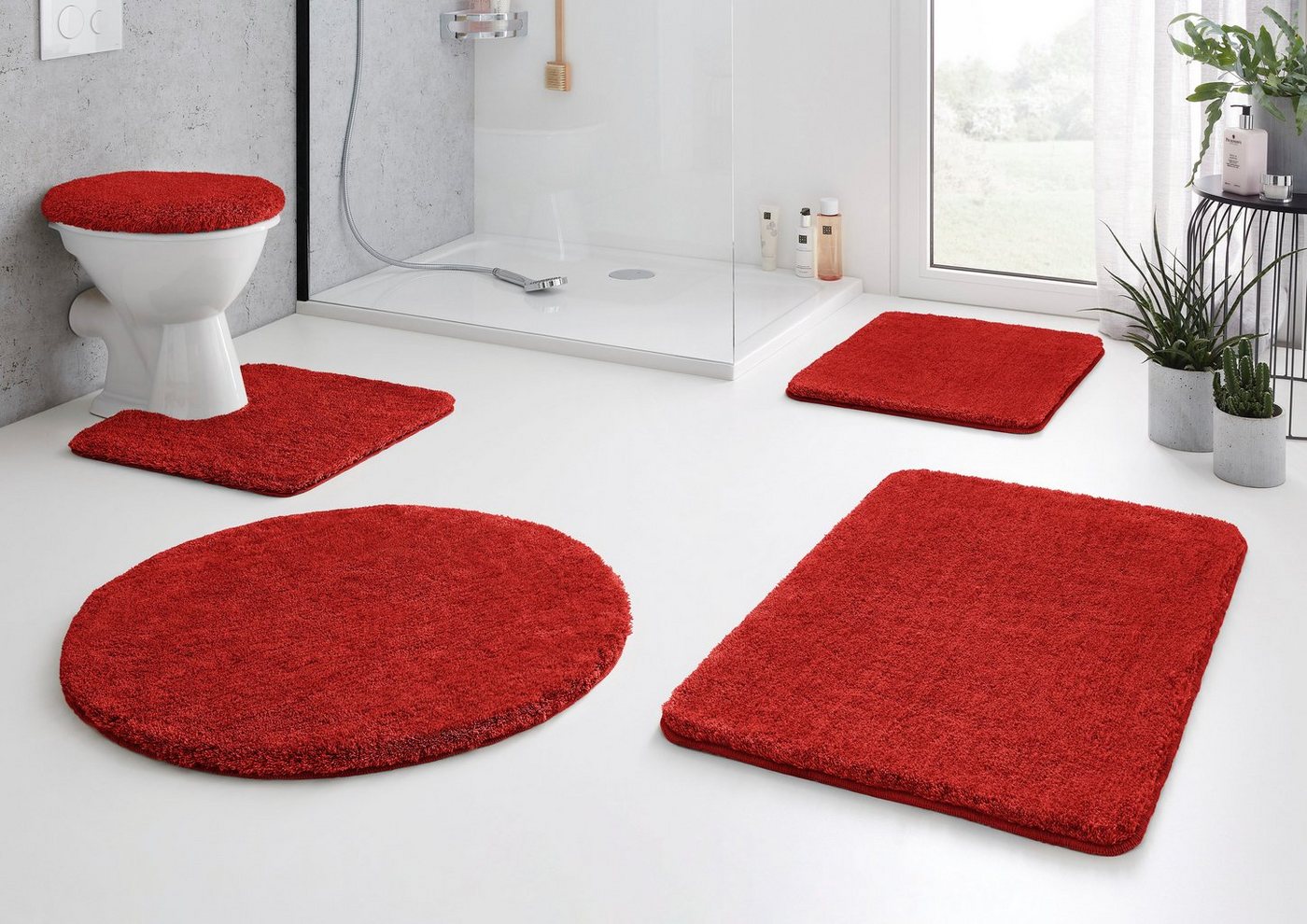 Kleine Wolke Badematte RELAX, Badvorleger, Badezimmer Teppich, Höhe 30 mm, rutschhemmend beschichtet, fußbodenheizungsgeeignet, Polyacryl, quadratisch, WC Vorle – Bild 4 von 5