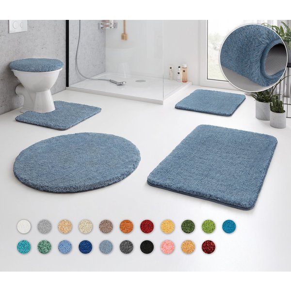 Kleine Wolke Badematte RELAX, Badvorleger, Badezimmer Teppich, Höhe 30 mm, rutschhemmend beschichtet, fußbodenheizungsgeeignet, Polyacryl, quadratisch, WC Vorle