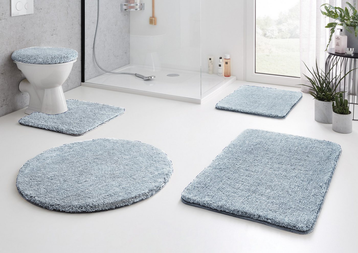 Kleine Wolke Badematte RELAX, Badvorleger, Badezimmer Teppich, Höhe 30 mm, rutschhemmend beschichtet, fußbodenheizungsgeeignet, Polyacryl, quadratisch, WC Vorle – Bild 5 von 5