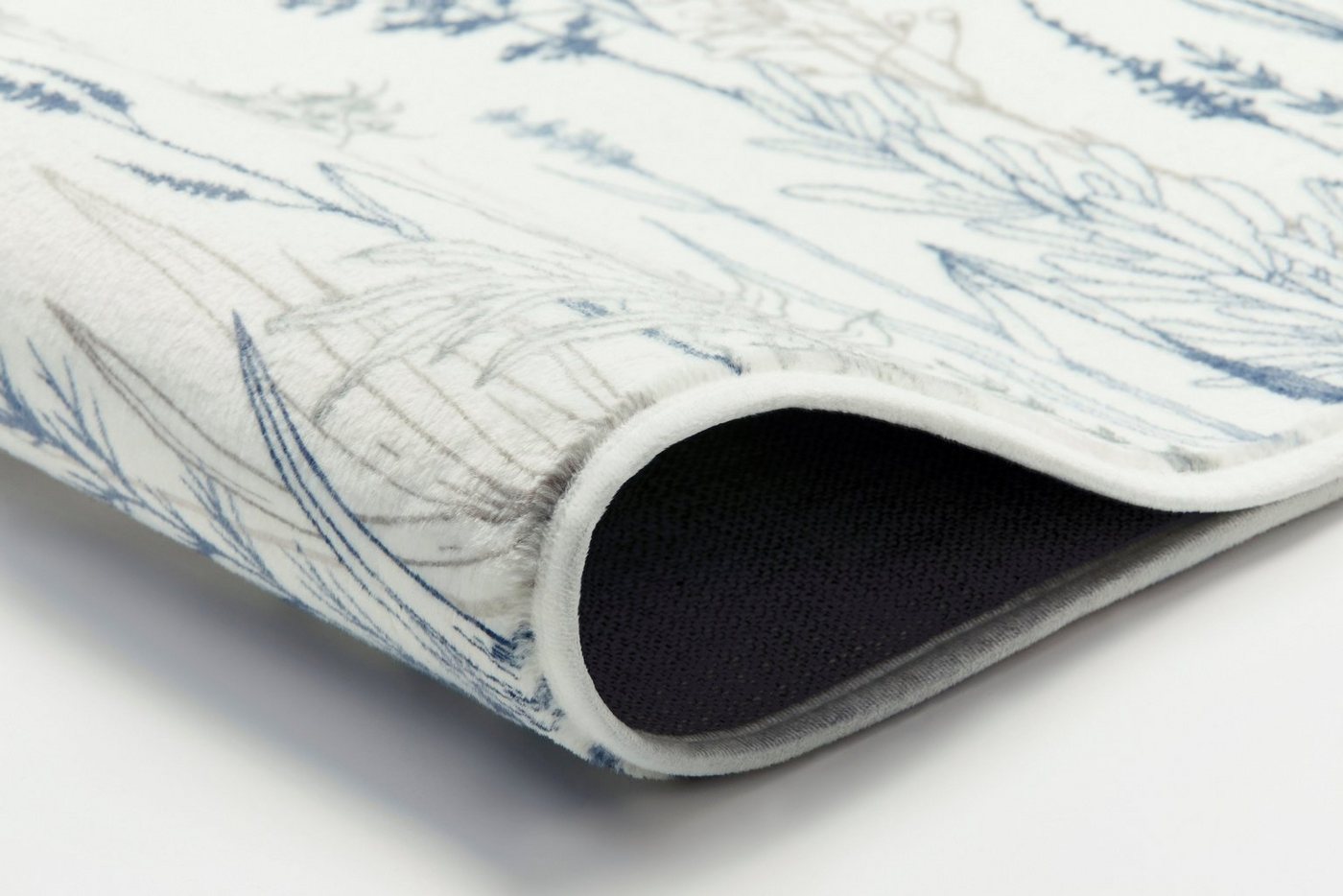 Kleine Wolke Badematte Savannah, Höhe 5 mm, rutschhemmend beschichtet, fußbodenheizungsgeeignet, Polyester, rechteckig, Badteppich, bedruckt, Gräser Design – Bild 4 von 5