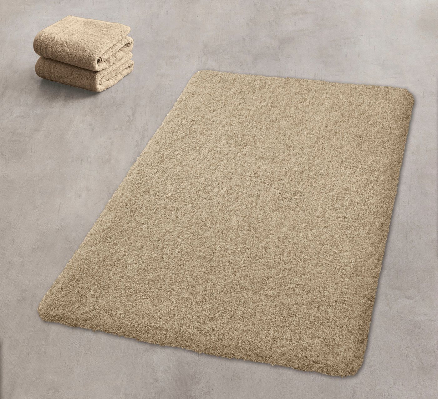 Kleine Wolke Badematte »Scott«, Badvorleger, Badezimmer Teppich, Höhe 12 mm, rutschhemmend beschichtet, fußbodenheizungsgeeignet, Polyester, rechteckig, Badtepp – Bild 2 von 3