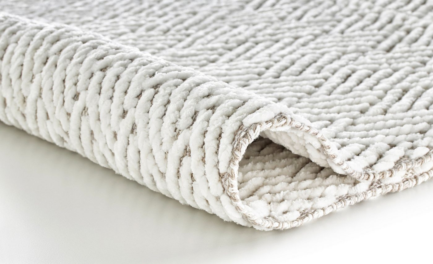 Kleine Wolke Badematte Switch, Badvorleger, Badezimmer Teppich, Höhe 5 mm, beidseitig nutzbar, fußbodenheizungsgeeignet, Baumwolle, Polyester, rechteckig, Badte – Bild 2 von 3