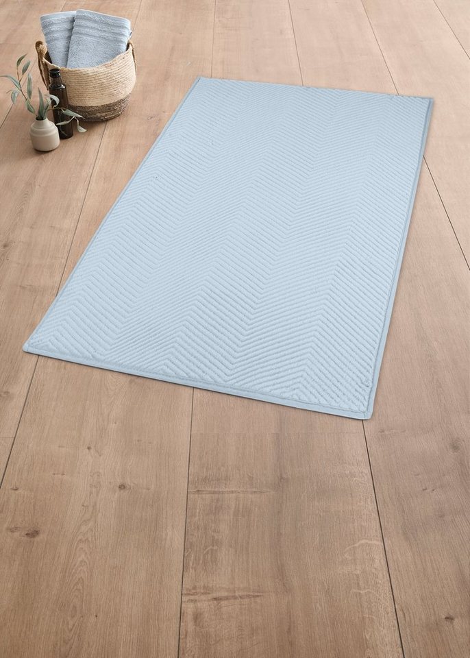 Kleine Wolke Badematte Zigzag, Badvorleger, Badezimmer Teppich, Höhe 10 mm, rutschhemmend beschichtet, fußbodenheizungsgeeignet, Polyester, rechteckig, Badteppi – Bild 2 von 5