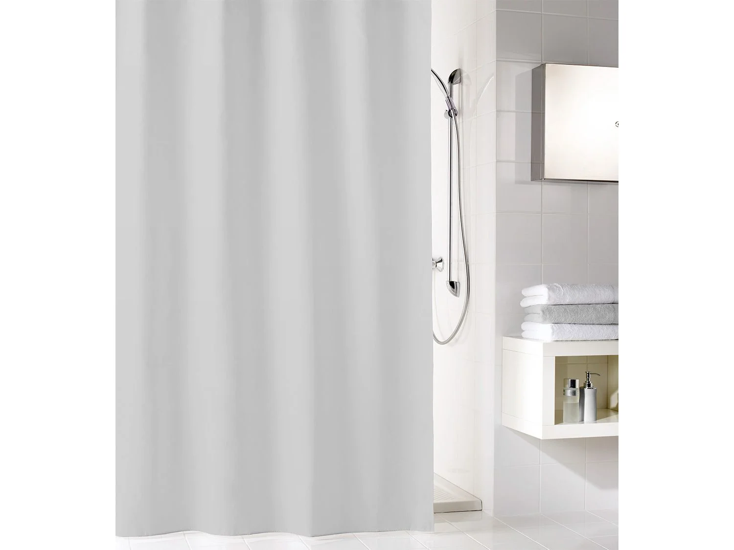 KLEINE WOLKE Duschvorhang Kito (Hellgrau, 240 x 180 cm) – Bild 2 von 3