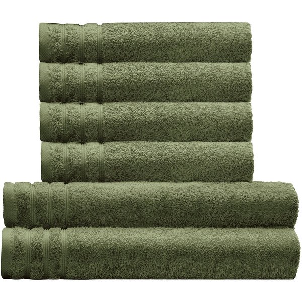 Kleine Wolke Handtuch Set Royal, 6 Stück (4 Handtücher 50/100 cm + 2 Duschtücher 70/140 cm), Frottier (Set, 6-St), Uni Farben, mit Bordüre, weich, in verschiede