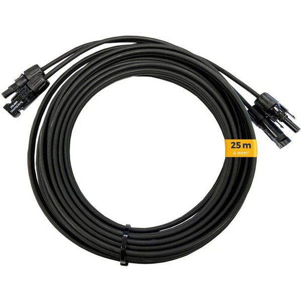 Kleines Kraftwerk Solarkabel, (2500 cm), PV Kabel, Solarstecker, Solar Verlängerungskabel