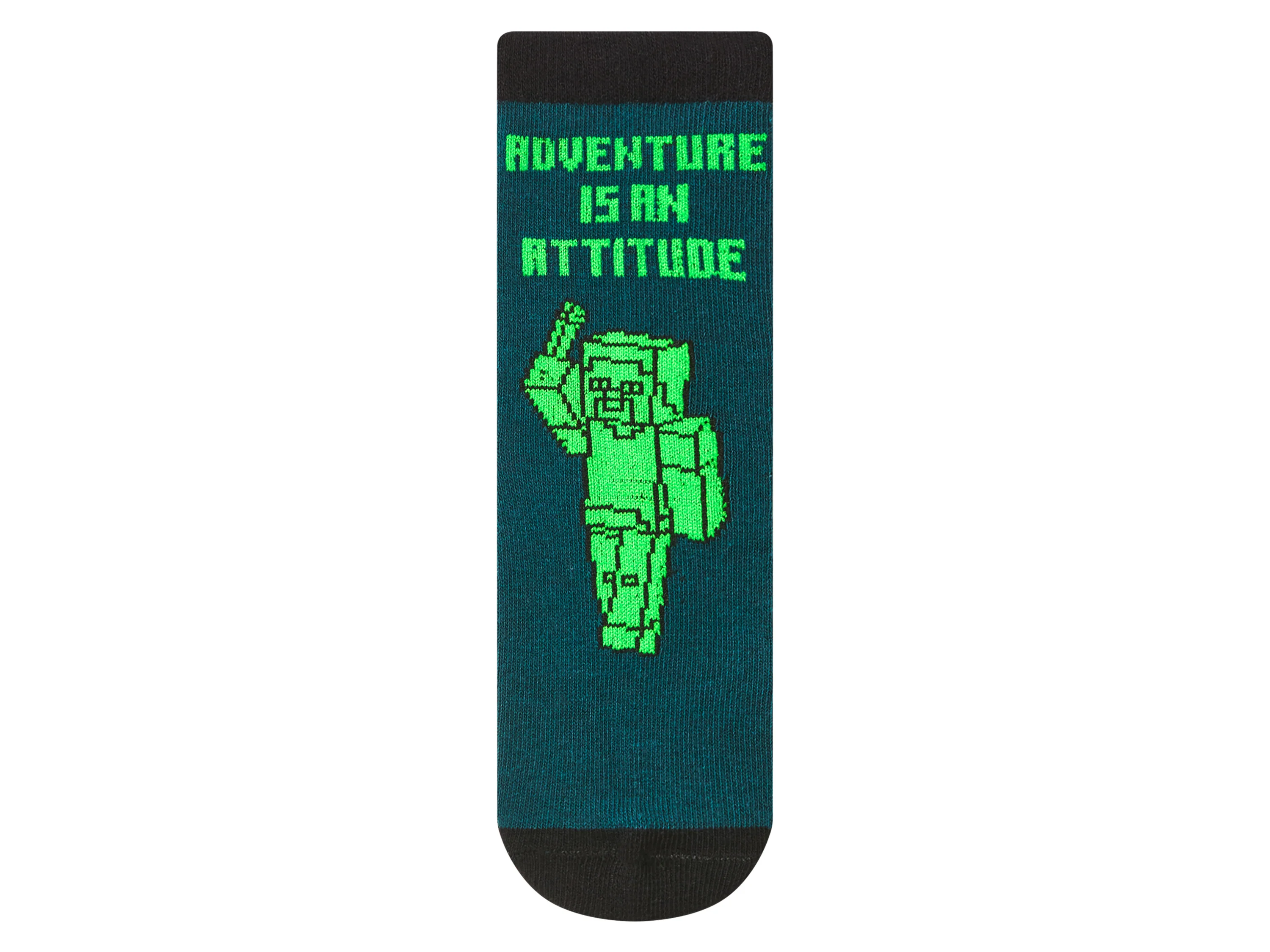 Kleinkinder/Kinder Socken, 3 Paar »Minecraft« (petrol/schwarz/grau, 23-26) – Bild 3 von 4