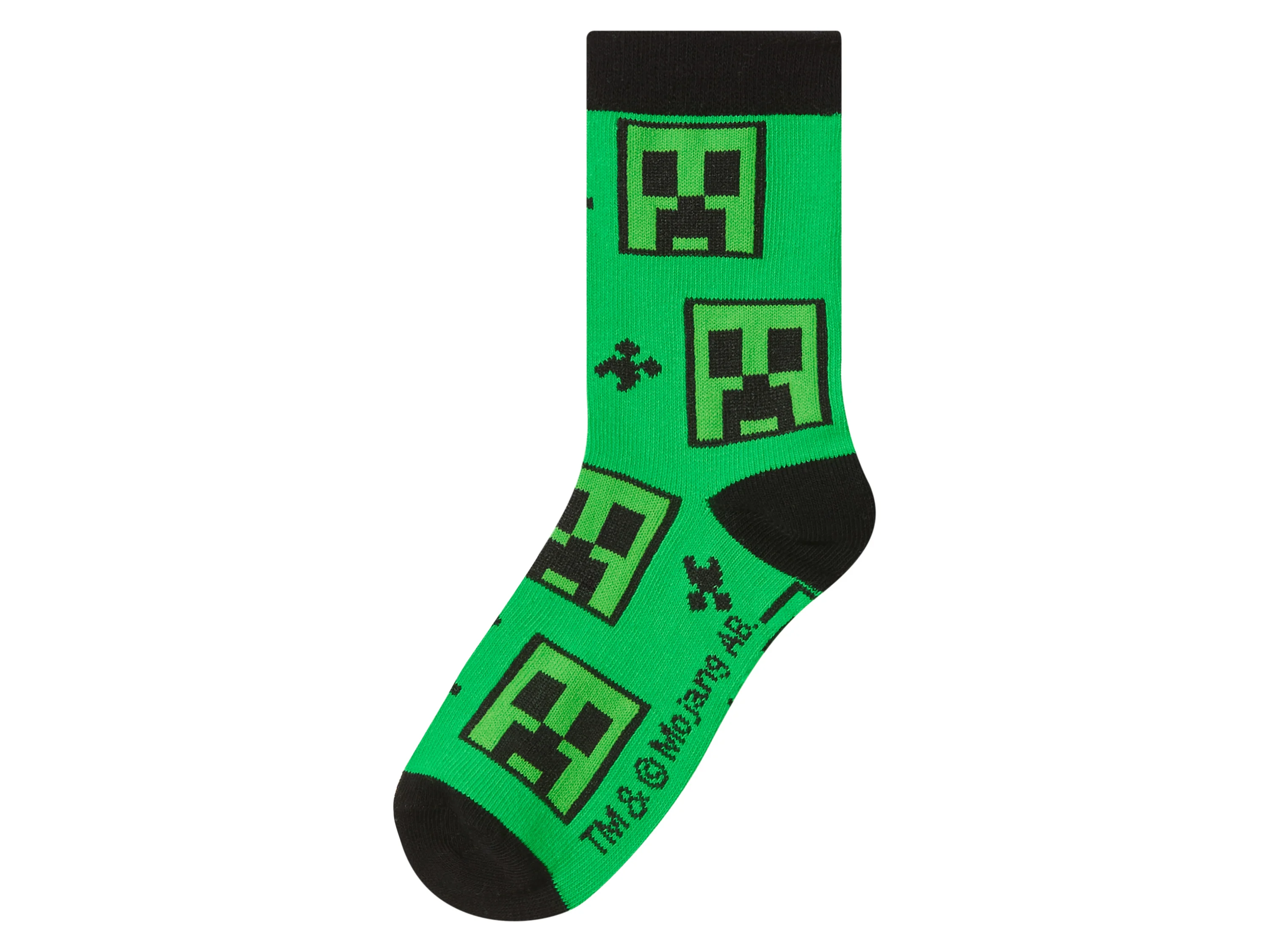 Kleinkinder/Kinder Socken, 3 Paar »Minecraft« (Grün/Grau, 23-26) – Bild 2 von 4