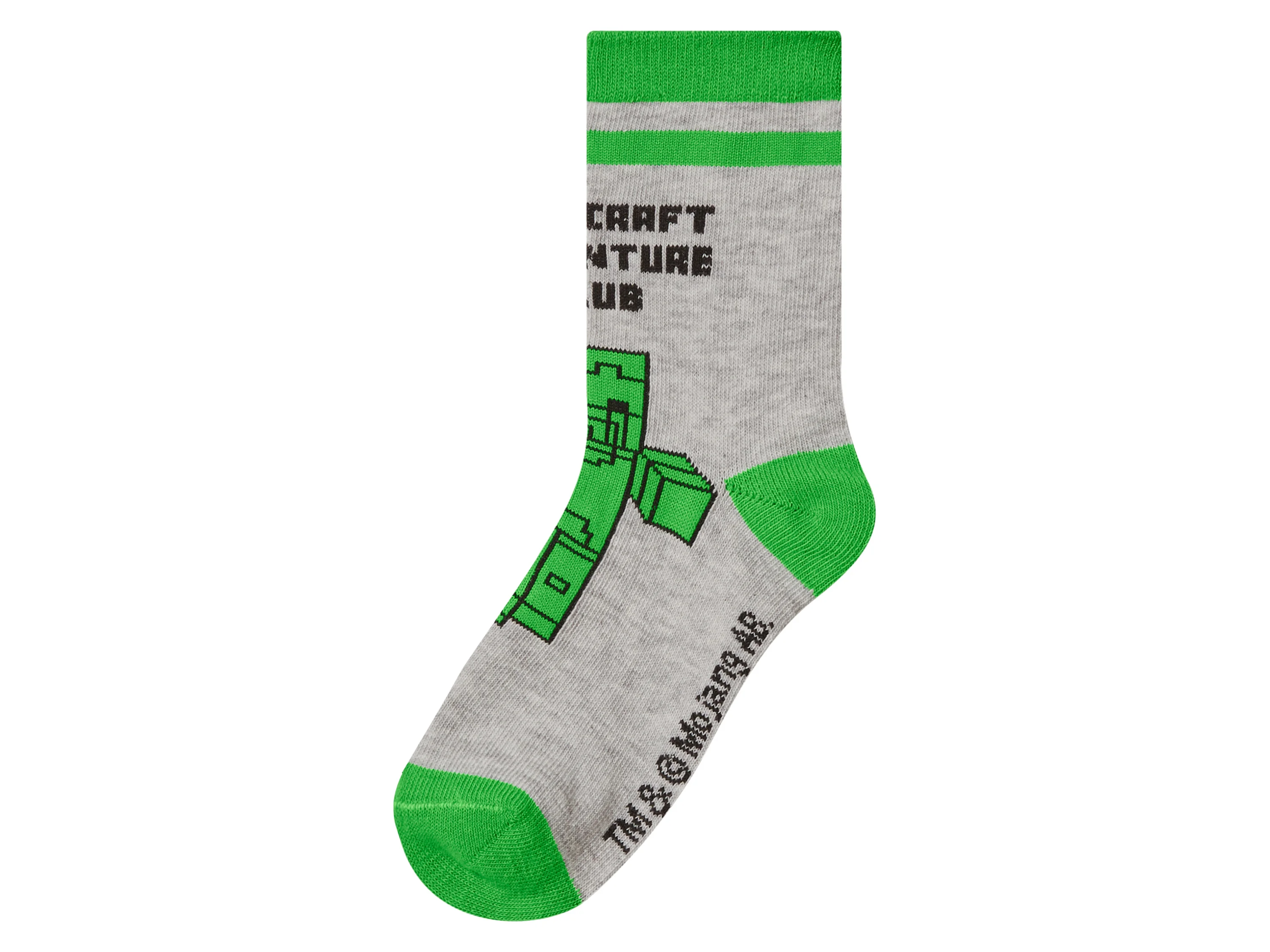 Kleinkinder/Kinder Socken, 3 Paar »Minecraft« (Grün/Grau, 23-26) – Bild 4 von 4