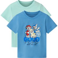 Kleinkinder T-Shirts »Paw Patrol«, 2 Stück (mint/blau, 98/104)