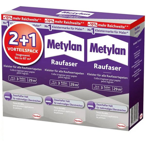 Metylan Kleister Metylan Raufaser, (Packung), Metylan,Henkel,Raufaser,überstreichbar