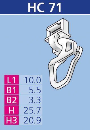 HINNO Klick-Gleiter hinno-clic HC71, Gardinen, Gardinenschienen, Vorhänge, Gardinenleisten, Innenlaufsysteme, Gardinenstangen, (100-St), HINNO Clic-Gleiter – Bild 5 von 5