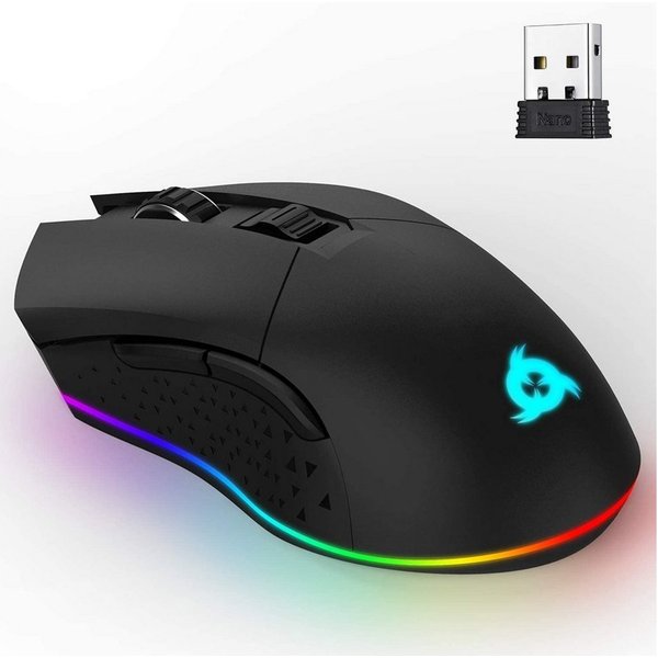 KLIM Blaze Black wireless hochleistungs Gaming-Maus, mit DPI-Anpassung Gaming-Maus (Funk, ergonomisch für beide Hände, wiederaufladbar)