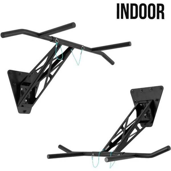 Pullup & Dip Klimmzugstange PULLUP & DIP Premium Klimmzugstange und Dip Stange (1-tlg., 2 x Multi Stange für Klimmzüge und Dips, Spanngurt 2,5 m)