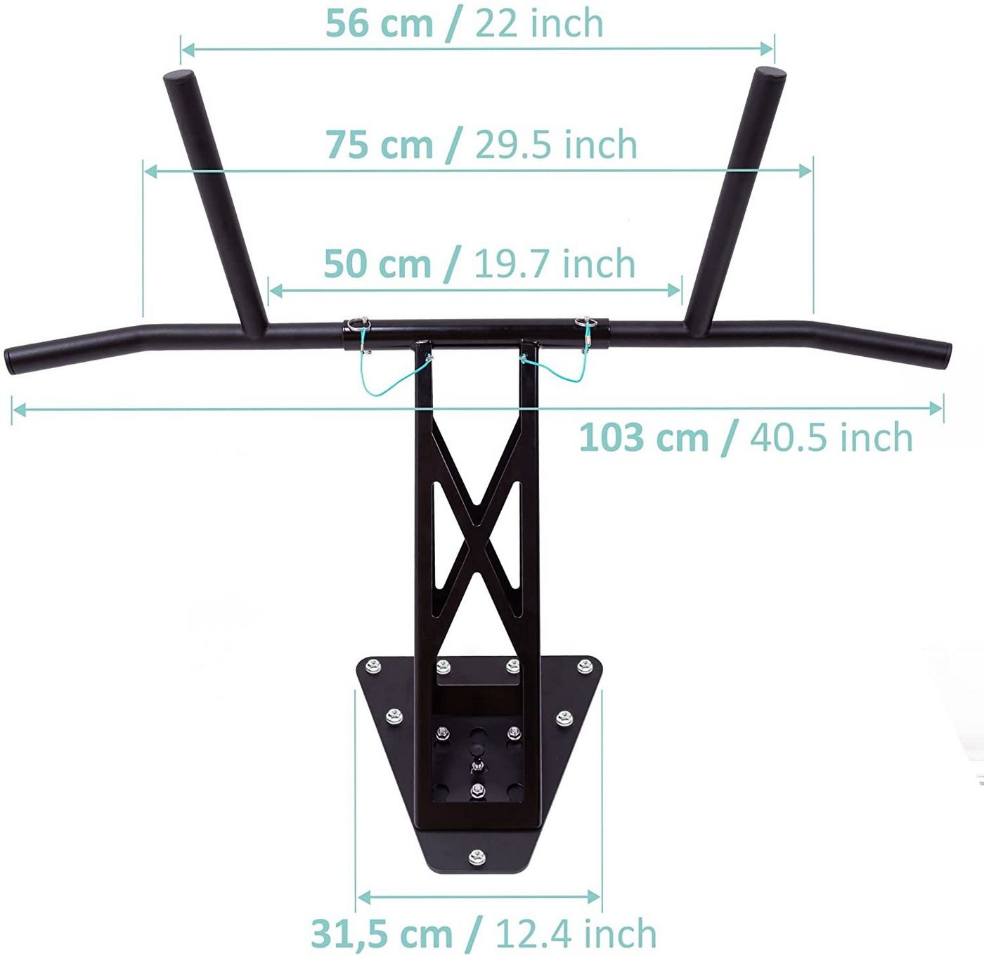 Pullup & Dip Klimmzugstange PULLUP & DIP Premium Klimmzugstange und Dip Stange (1-tlg., 2 x Multi Stange für Klimmzüge und Dips, Spanngurt 2,5 m) – Bild 3 von 5