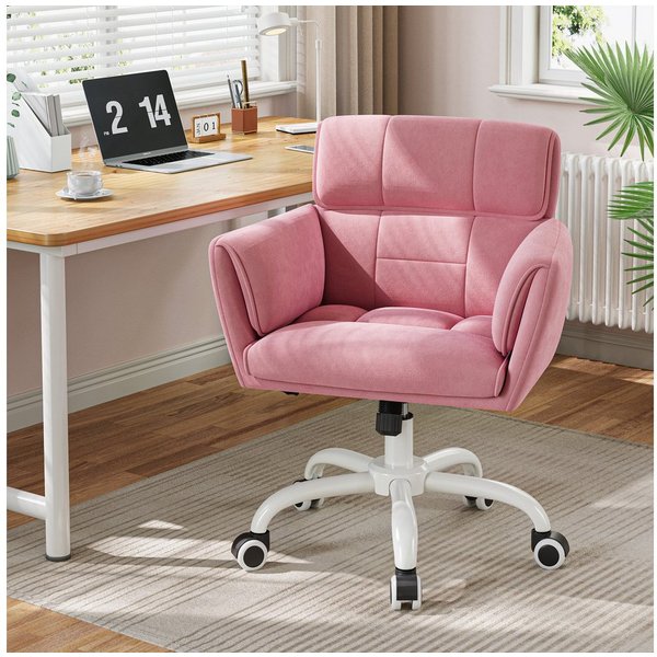 Klyvvo Drehstuhl Schreibtischstuhl, Schminktisch Stuhl mit Samtbezug, (1 St), Ideal für Homeoffice, Büro, Schlafzimmer, Jugendzimmer