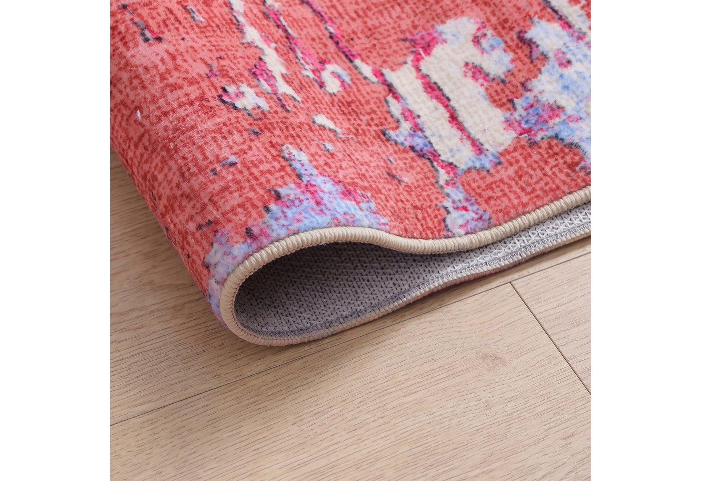 Klyvvo Teppich Boho Abstrakt Teppich, Kurzflor weich, rutschfest & waschbar, Rechteckig, Höhe: 8.5 mm, 160x230 cm – Wohnzimmerteppich für Schlafzimmer, Esszimme – Bild 3 von 5