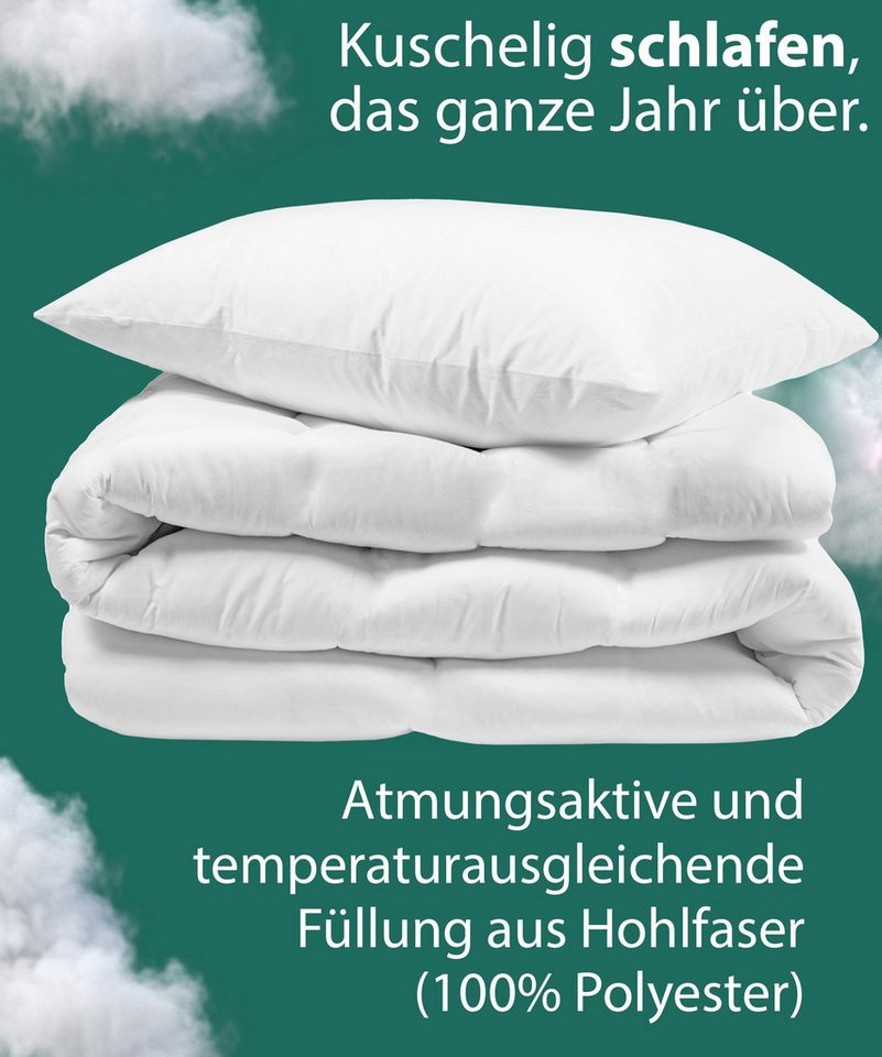 KNERST Kinderbettdecke + Microfaserkissen Allergiker Kinderbettdecken Set - Waschbar & Hautfreundlich, Füllung: 100% Polyester, Baby Bettdecke mit Kissen 135x20 – Bild 4 von 5