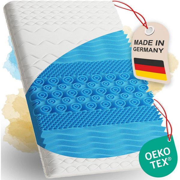 KNERST, Topper Matratzentopper 90x200–180x200cm 7 Zonen orthopädisch Made in Germany, 5 cm hoch, Kaltschaum (Polyurethan), Topper 90 x 190 Boxspringbett OEKO-TE