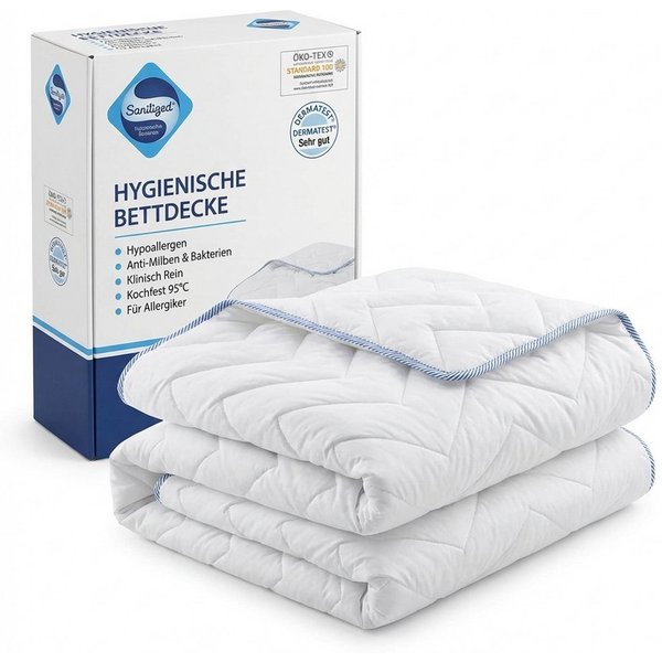 KNERST Microfaserbettdecke Allergiker Bettdecke Antibakteriell 95°C Waschbar, Füllung: Polyester (silikonisierte Hohlfaser), antibakteriell (Sanitized), atmungs