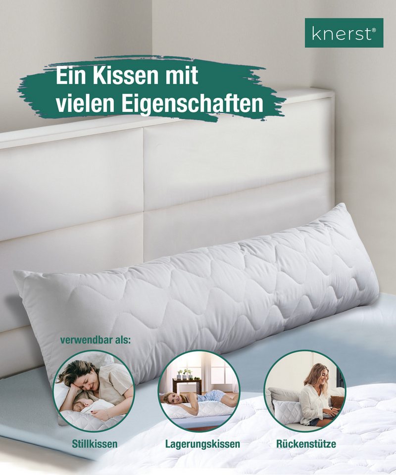KNERST Seitenschläferkissen 40x145 cm, extra lang, Schwangerschaftskissen - Stillkissen, 1-tlg., Lagerungskissen - formstabil & hygienisch in der Waschmaschine – Bild 2 von 5