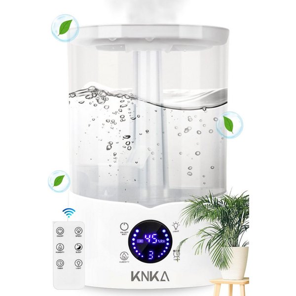 KNKA PRO Luftbefeuchter Top-Fill Raumbefeuchter, 4,00 l Wassertank, Ultra Leise Ultraschall Luftbefeuchter Aromatherapie