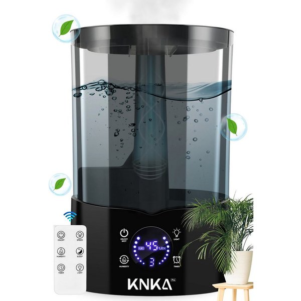 KNKA PRO Luftbefeuchter 4 L Top-Fill Raumbefeuchter leiser Ultraschall-Kaltnebel, 4,00 l Wassertank, Ultra Leise Ultraschall Luftbefeuchter Aromatherapie