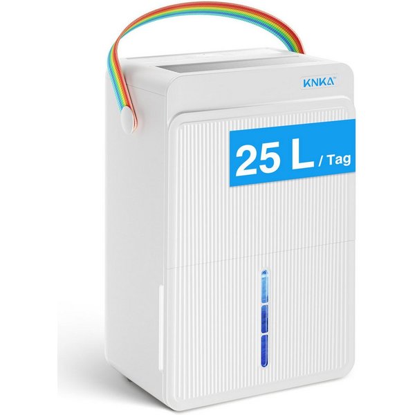 KNKA PRO Luftentfeuchter Luftentfeuchter Elektrisch Entfeuchter Leise,Dauerbetrieb, für 250 m³ Räume, Entfeuchtung 25 l/Tag, Tank 4 l, Timer,Wäschetrocknung,Sch