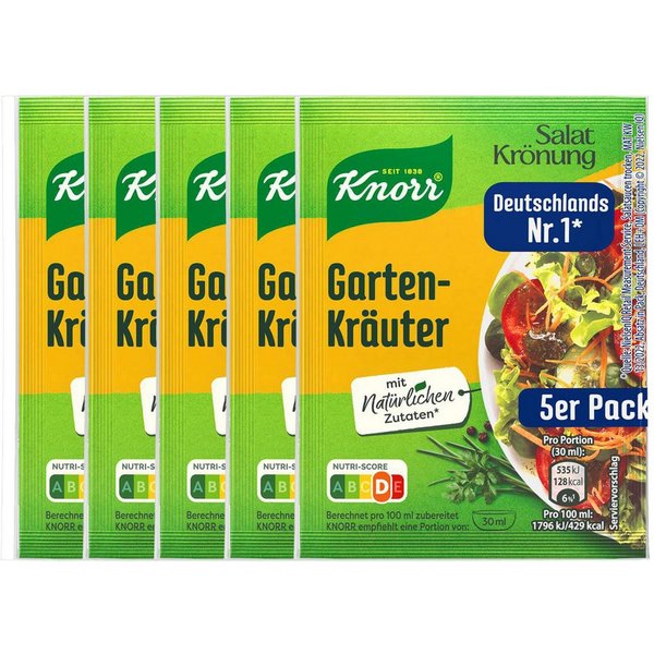 Knorr Saucen, Knorr Salatkrönung Garten Kräuter Dressing 5x 8g 5er Packung