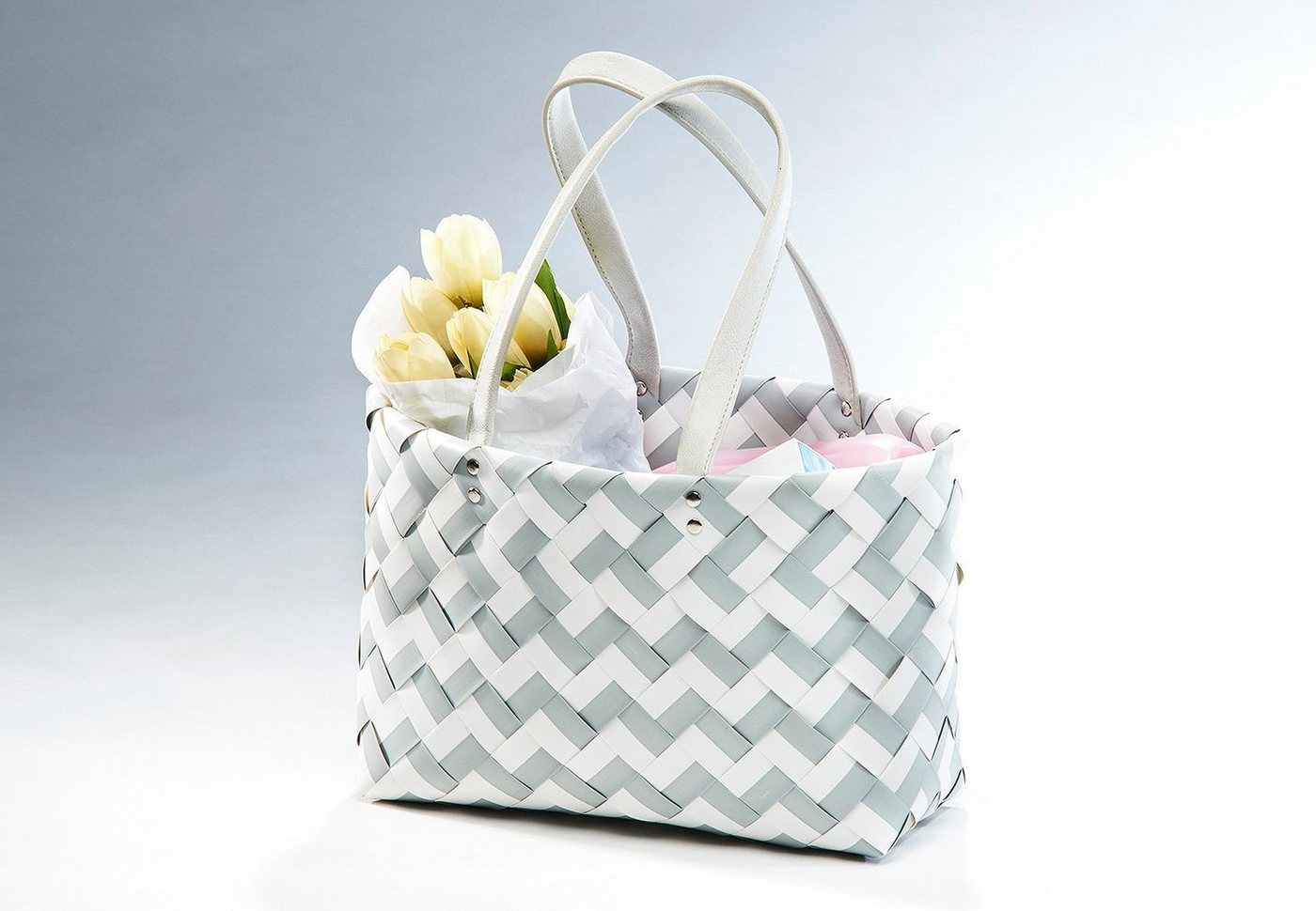 Kobolo Einkaufsshopper Einkaustasche ZIGZAG XL mit langen Henkel, 11 l – Bild 2 von 5