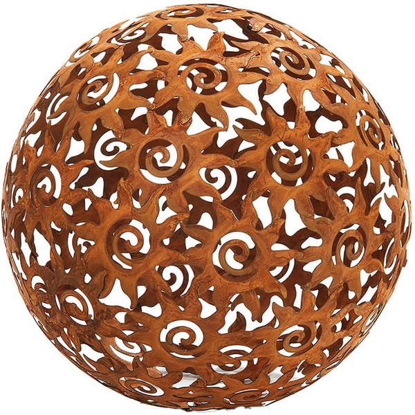 Kobolo Gartenfigur Gartenkugel KULA Rostoptik - Durchmesser 28 cm, (Metall)