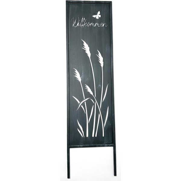 Kobolo Gartenstecker Dekostecker Gartentafel - WILLKOMMEN - 30x93 cm (aus Metall)