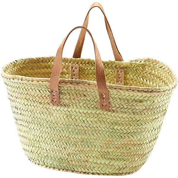 Kobolo Shopper Palmtasche mit Echt-Ledergriffen