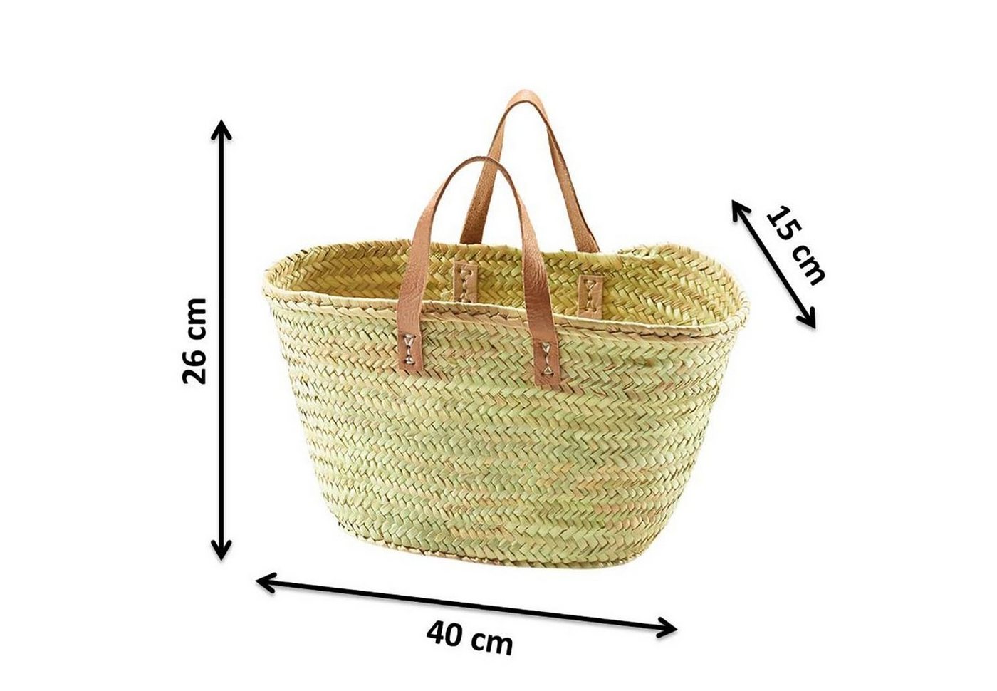 Kobolo Shopper Palmtasche mit Echt-Ledergriffen – Bild 2 von 5