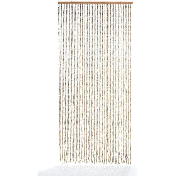 Kobolo Türvorhang Vorhang CIRCLES Papier beige 45 Stränge 100x210cm (1 St), Ösen