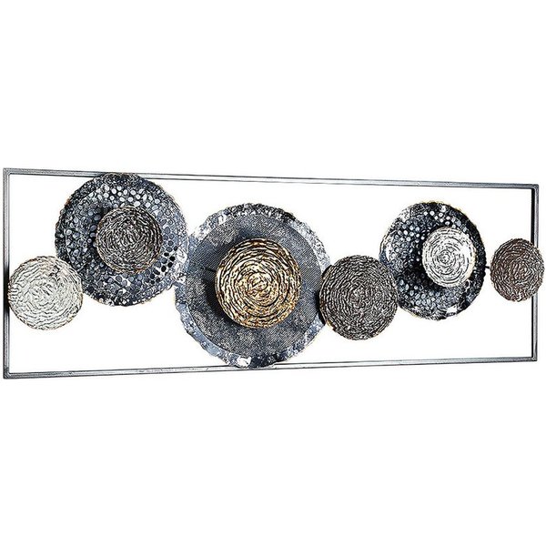 Kobolo Wandbild Metallbild 3D BLOSSOM in anthrazit und silber, verschiedene Strukturen
