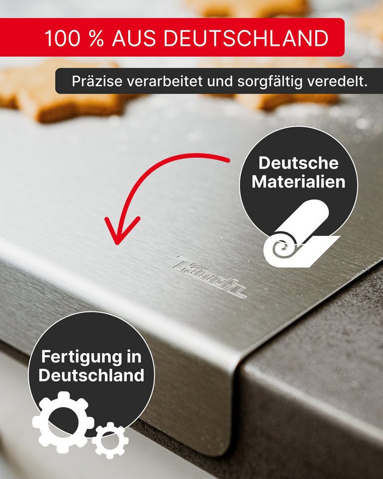 Koch Schneidebrett / Arbeitsplatte 70 x 54 cm mit Mehlfangkante Edelstahl – Bild 2 von 5