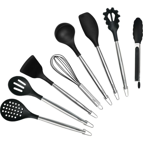 Hanseatic Kochbesteck-Set hanseatic PREMIUM, 8-tlg. Küchenhelfer-Set (Set, 8-tlg), mit Edelstahlgriffen und Aufhängung