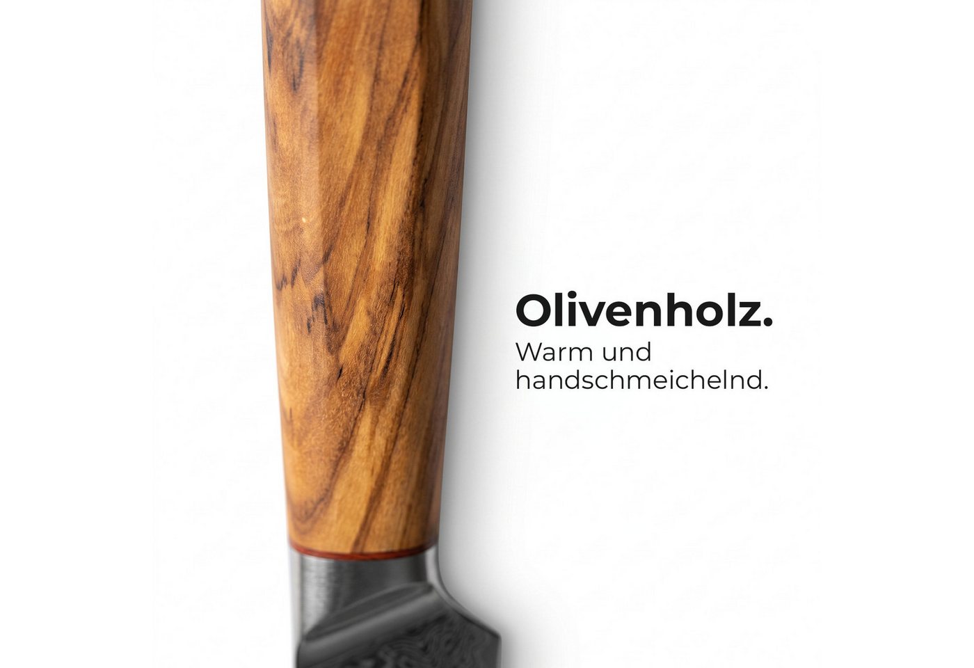Küchenkompane Kochmesser Küchenkompane Mokuzai Chefmesser – VG10 Damaststahl – Olivenholz – Bild 5 von 5