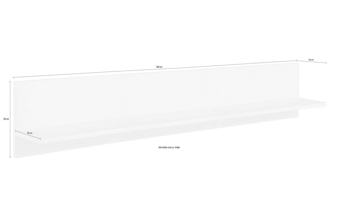 KOCHSTATION Ablageregal KS-Virginia,neu in verbesserter Ausführung, Maße (B/H/T): ca. 100/24/18 cm, Regal für Deko und Gewürze – Bild 4 von 5