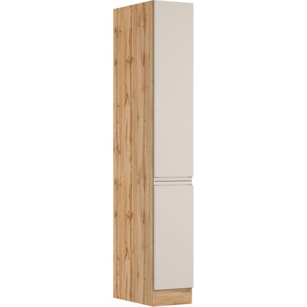 KOCHSTATION Apothekerschrank KS-Virginia,neu in verbesserter Ausführung (Stauraum, Softclose) Breite 30 cm, Höhe 200 cm, 2 Auszüge, Soft-Close-Funktion