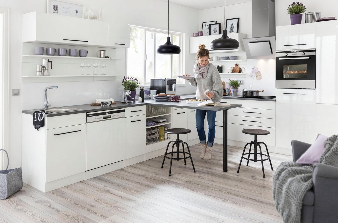 KOCHSTATION Hängeregal KS-Tulsa, 100 cm breit, 2 Ablagen – Bild 4 von 5