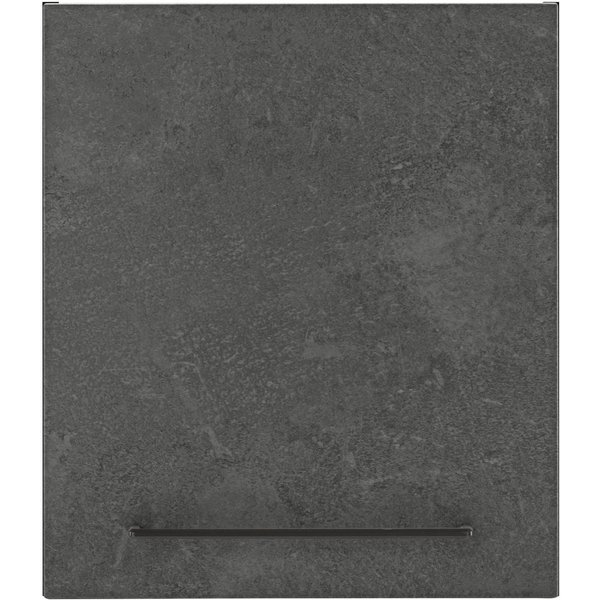 KOCHSTATION Hängeschrank KS-Tulsa 50 cm breit, 57 cm hoch, 1 Tür, schwarzer Metallgriff, MDF Front