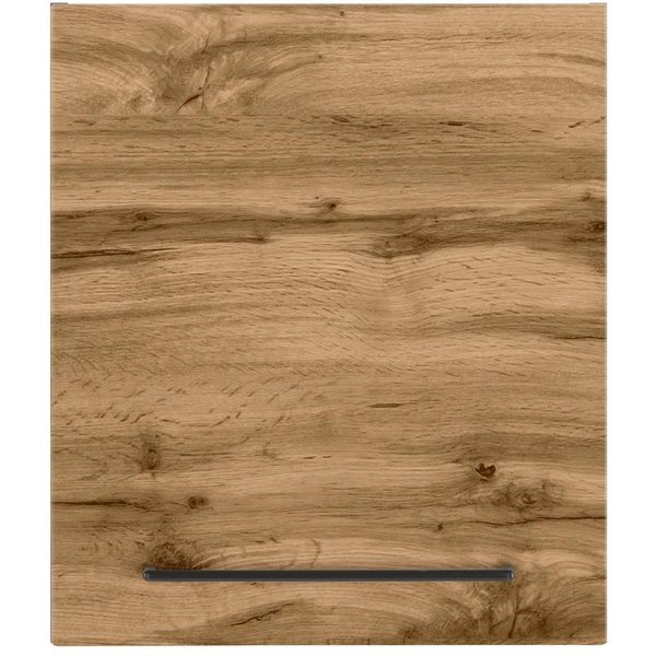 KOCHSTATION Hängeschrank KS-Tulsa 50 cm breit, 57 cm hoch, 1 Tür, schwarzer Metallgriff, MDF Front