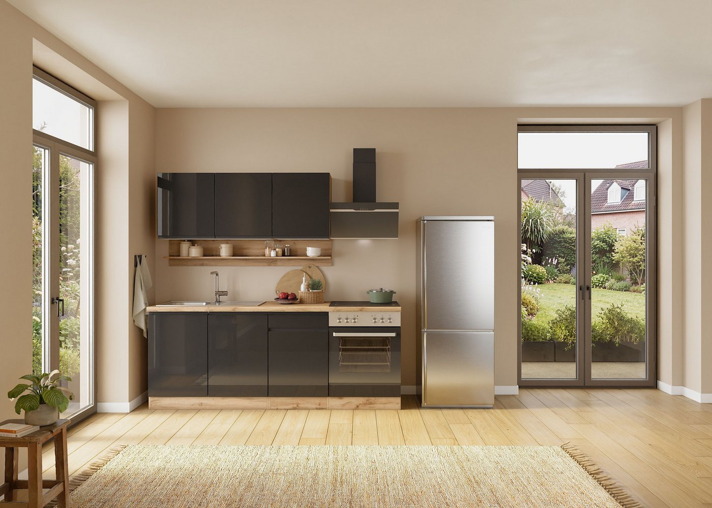 KOCHSTATION Hängeschrank KS-Virginia,neu in verbesserter Ausführung (Stauraum, Softclose) Breite 50 cm, 1 Tür, gedämpfte Scharniere – Bild 2 von 5