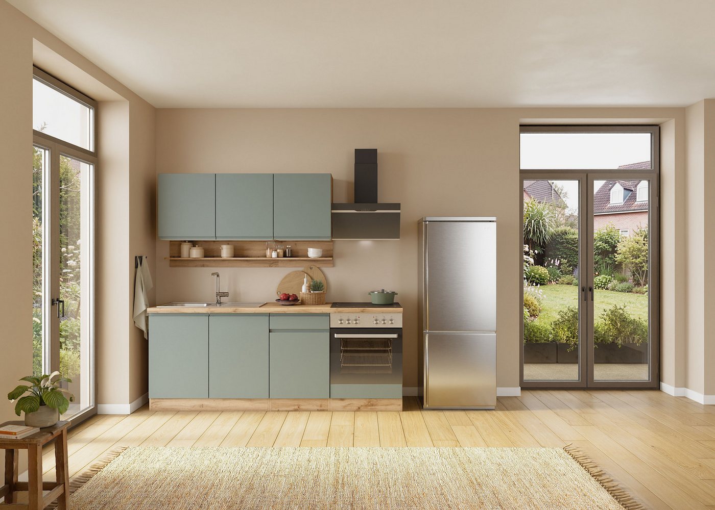 KOCHSTATION Hängeschrank KS-Virginia,neu in verbesserter Ausführung (Stauraum, Softclose) Breite 50 cm, 1 Tür, gedämpfte Scharniere – Bild 2 von 5